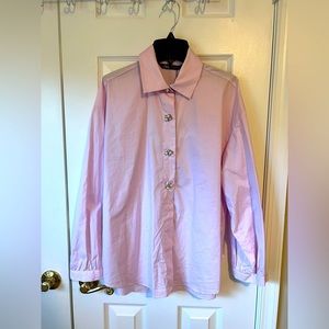 Zara jewel button poplin light pink shirt size S, new with tags